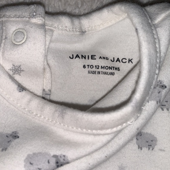 Janie and Jack Ivory Lambs Bodysuit Onesie GUC 6-12M - Picture 7 of 10